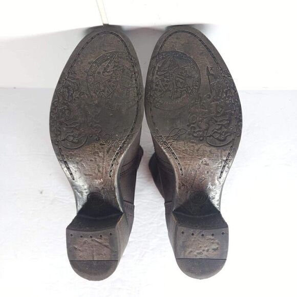 BULL BOXER Women's Sally US 7M Brown Leather Pull on Slouch Ankle Boots Booties - Picture 12 of 14